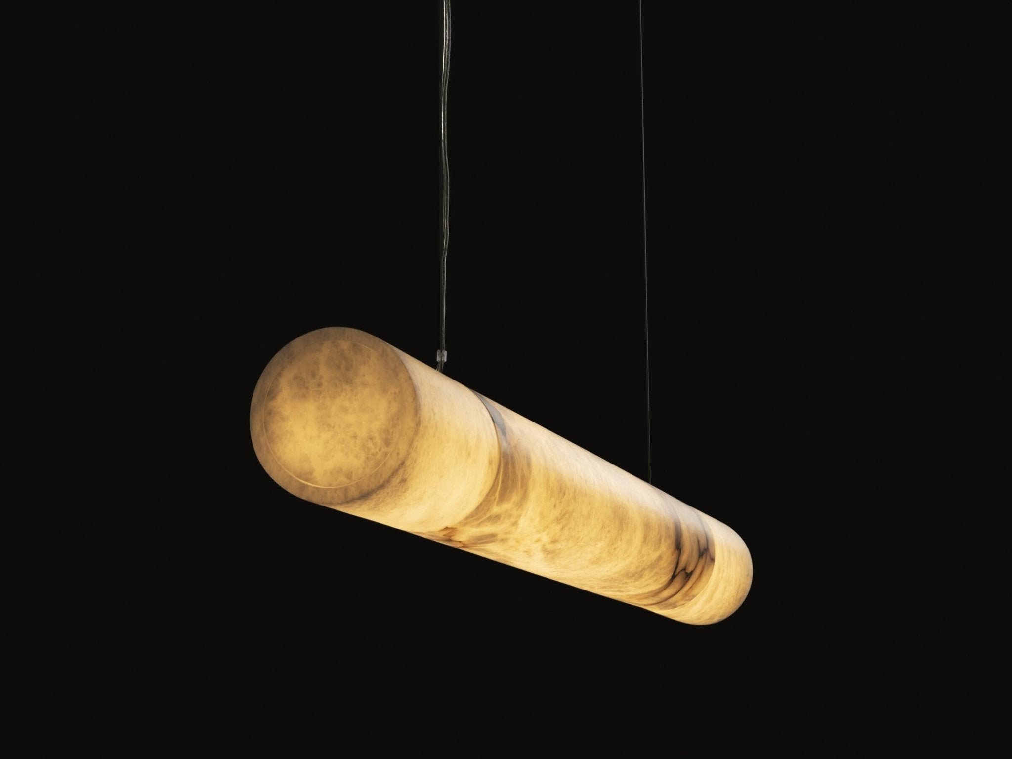 Cylindrical Alabaster Linear Chandelier - GILDLAMPS