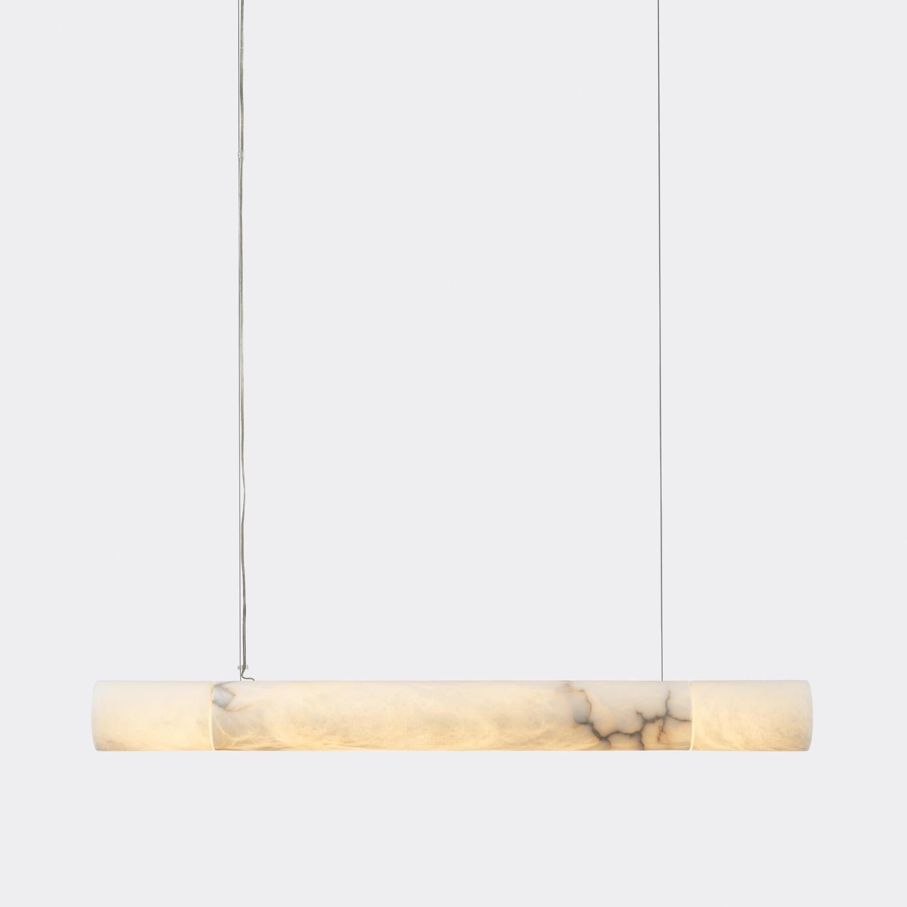 Cylindrical Alabaster Linear Chandelier - GILDLAMPS