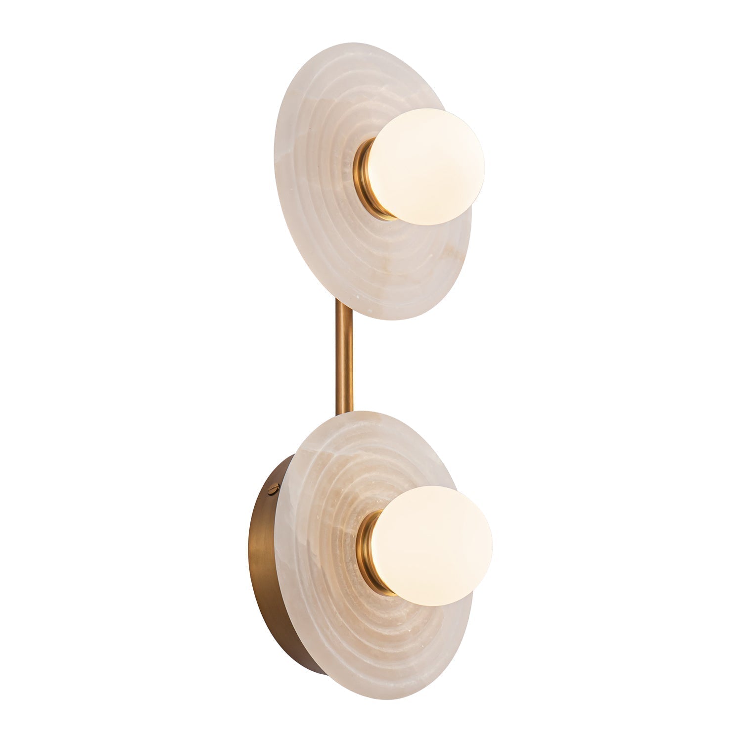 Dahlia Double Alabaster Wall Sconce - GILDLAMPS