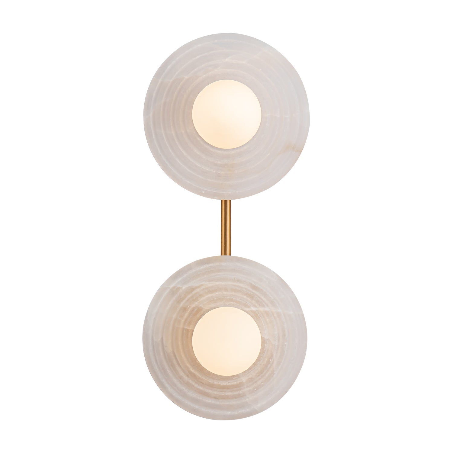 Dahlia Double Alabaster Wall Sconce - GILDLAMPS