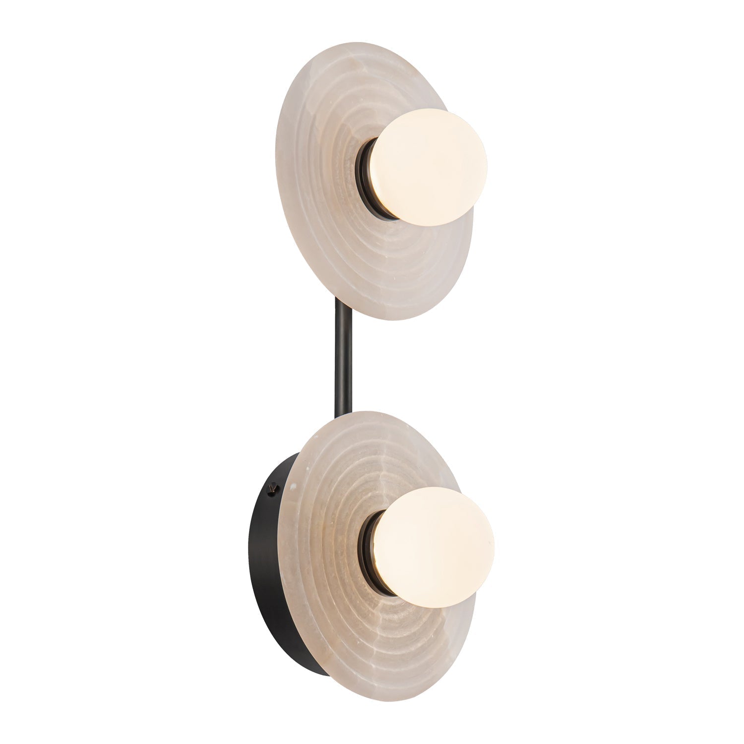 Dahlia Double Alabaster Wall Sconce - GILDLAMPS