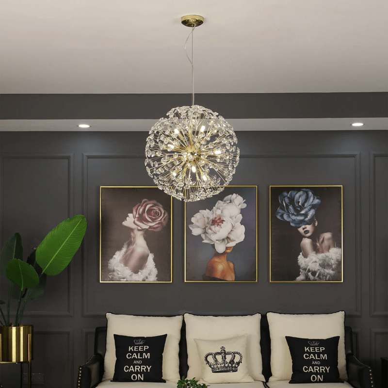 Dandelion Spherical Crystal Pendant Light - GILDLAMPS