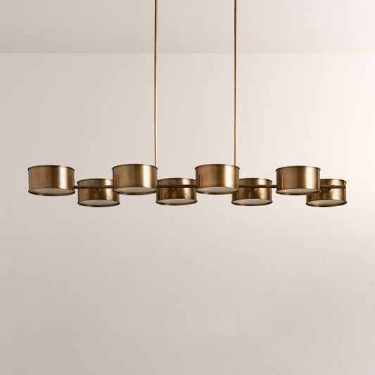 Daphna Linear Metal Drum Chandelier - GILDLAMPS
