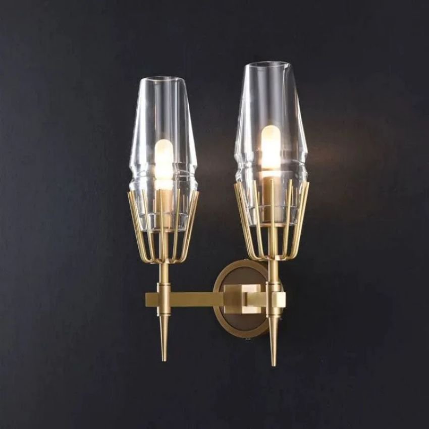 Deli Crystal Double Wall Sconce - GILDLAMPS