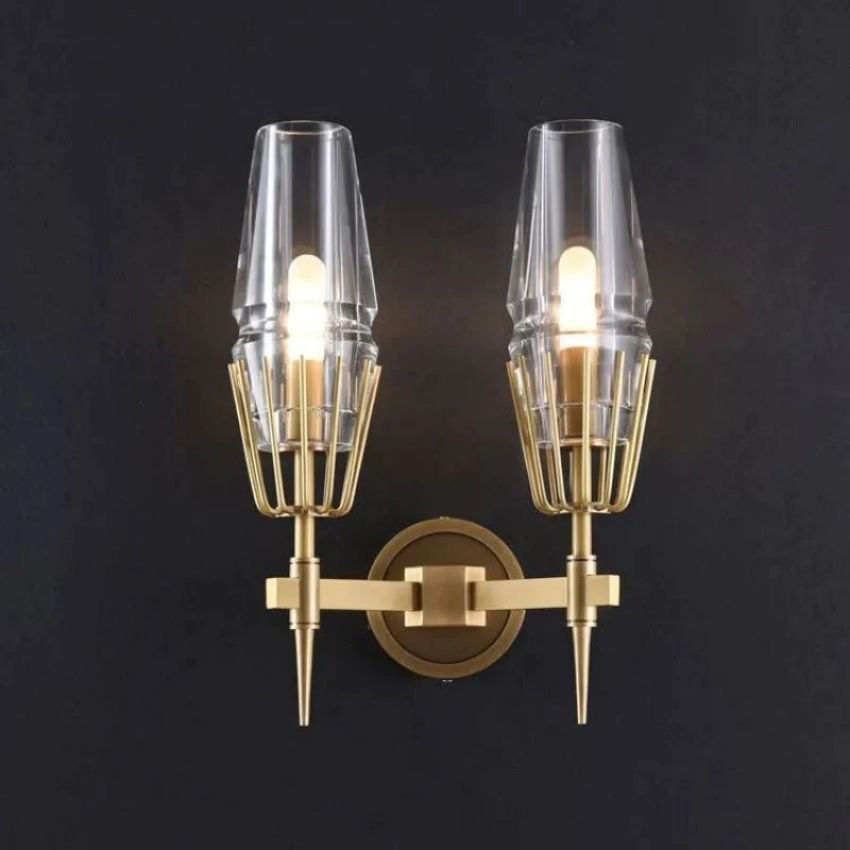 Deli Crystal Double Wall Sconce - GILDLAMPS