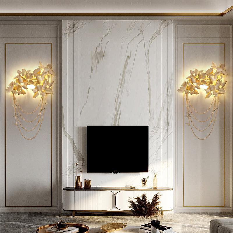 Della Modern Gold Leaf Bedroom Sconce - GILDLAMPS