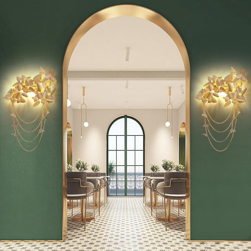Della Modern Gold Leaf Bedroom Sconce - GILDLAMPS