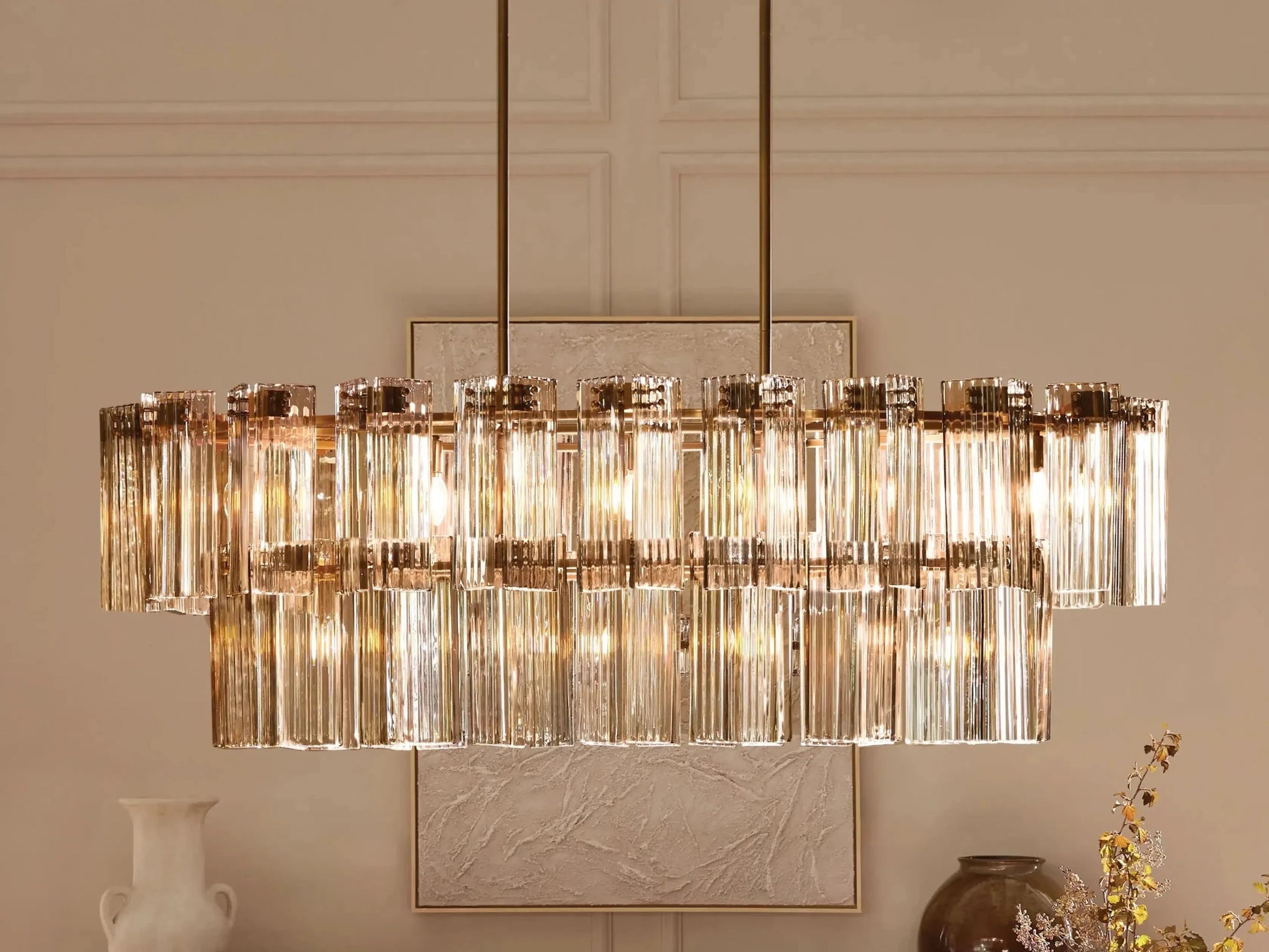 Delsie Oval Chandelier 51''63''72'' - GILDLAMPS
