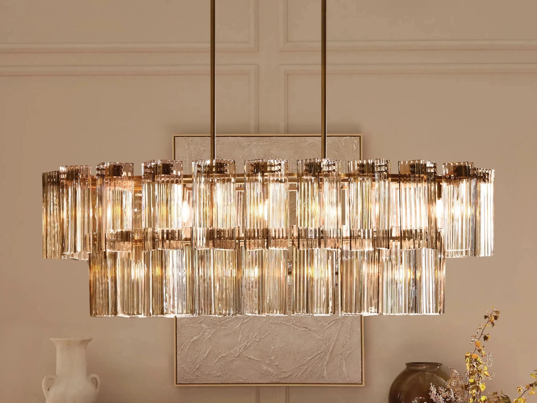 Delsie Oval Chandelier 51''63''72'' - GILDLAMPS