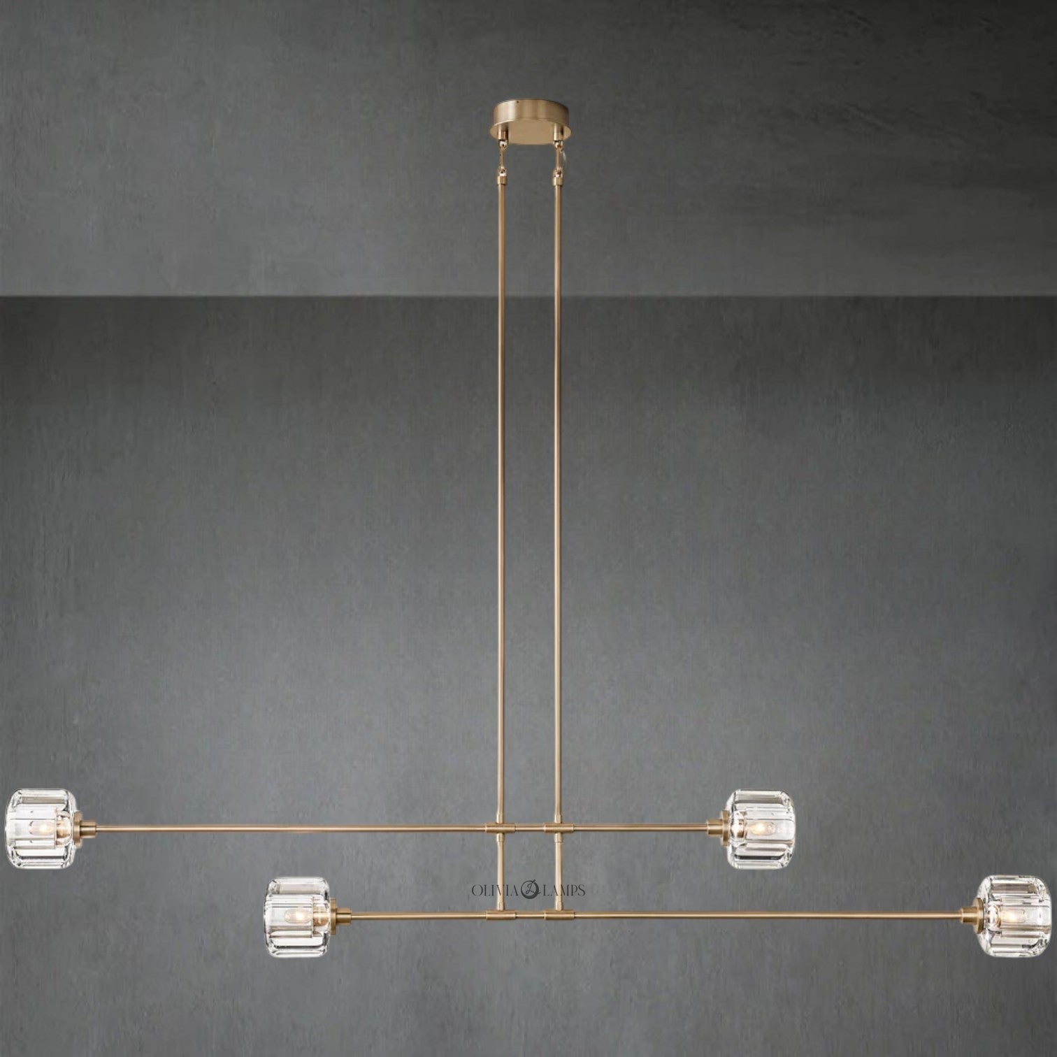 Demaket Mobile Linear Chandelier 54" 72" - GILDLAMPS