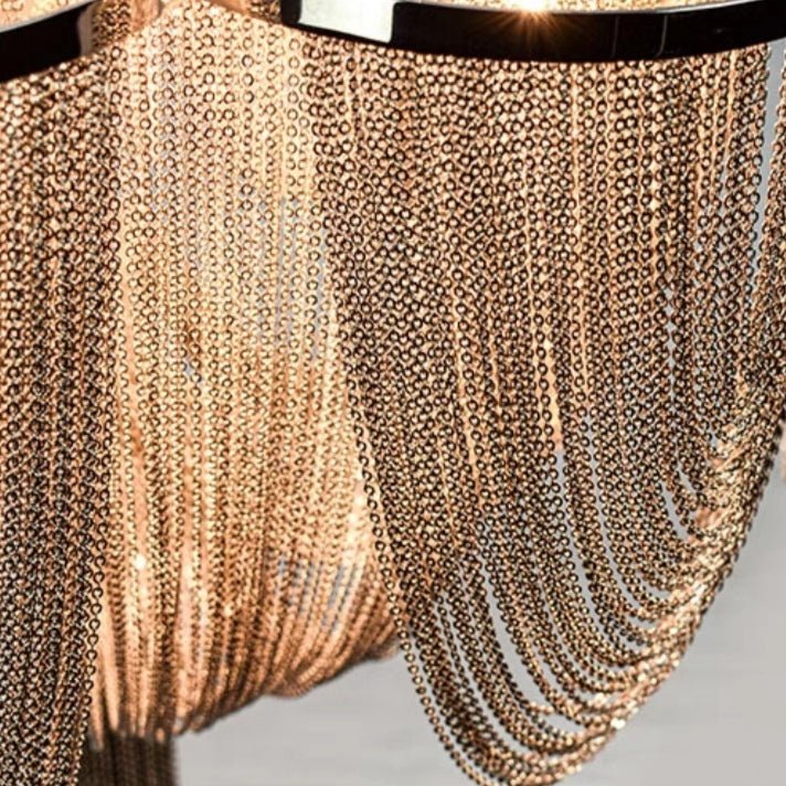 Designer Models Oversized Aluminium Long Tassel Pendant Chendelier for Large Living Room/Staircase/Villa - GILDLAMPS