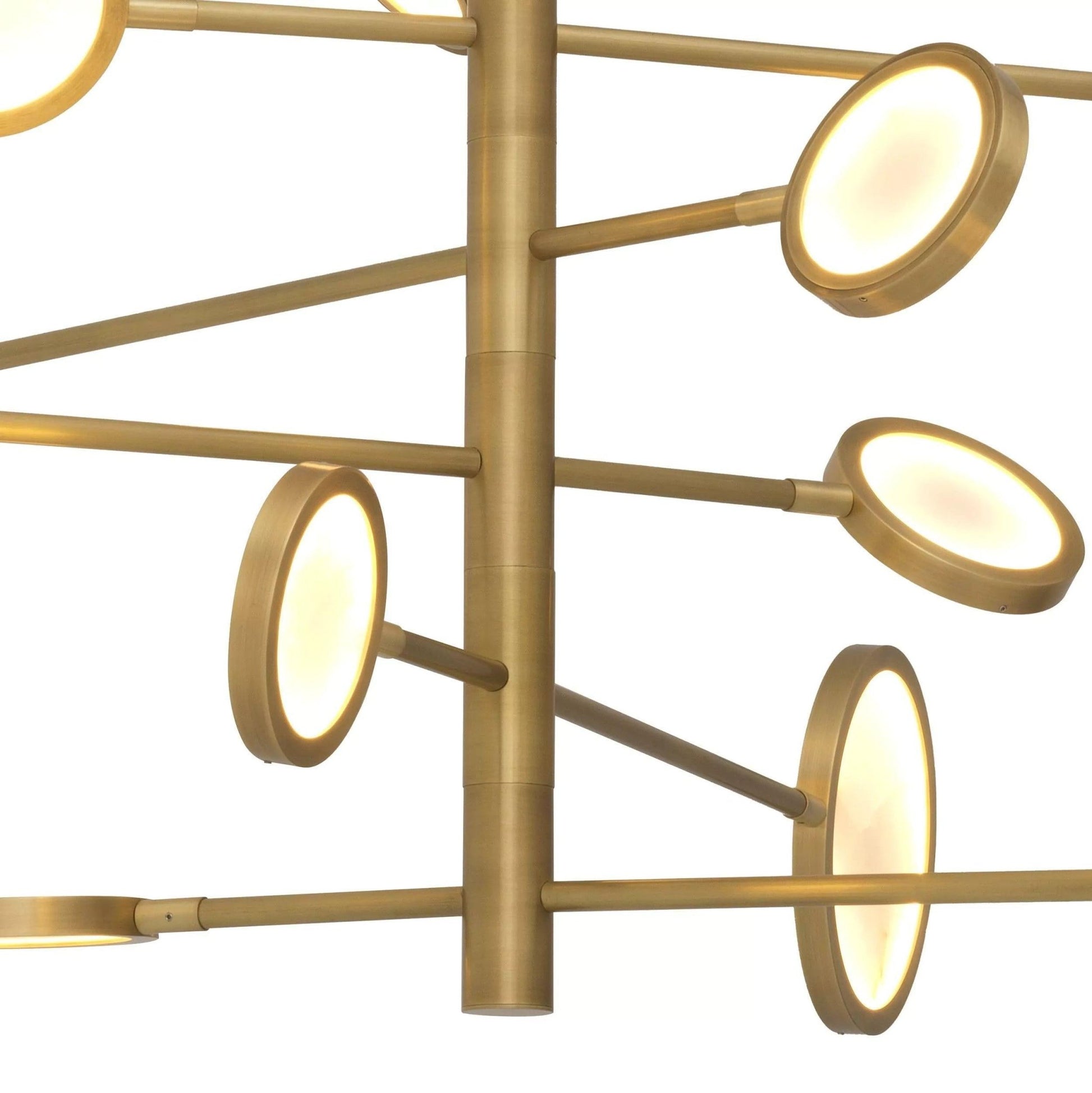 Domani Modern Brass Chandelier - (Antique Brass Finish | Alabaster) - GILDLAMPS