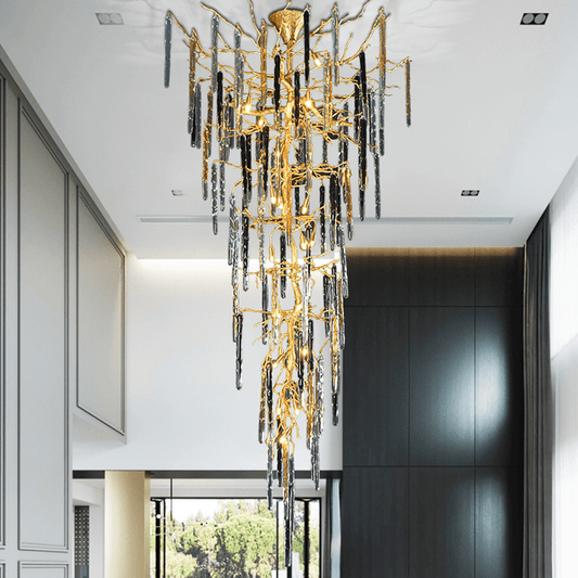 Dora Colorful Crystal Staircase Chandelier - GILDLAMPS
