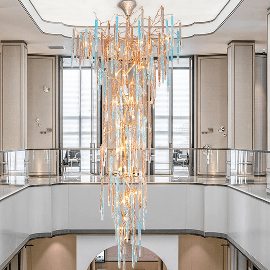 Dora Colorful Crystal Staircase Chandelier - GILDLAMPS