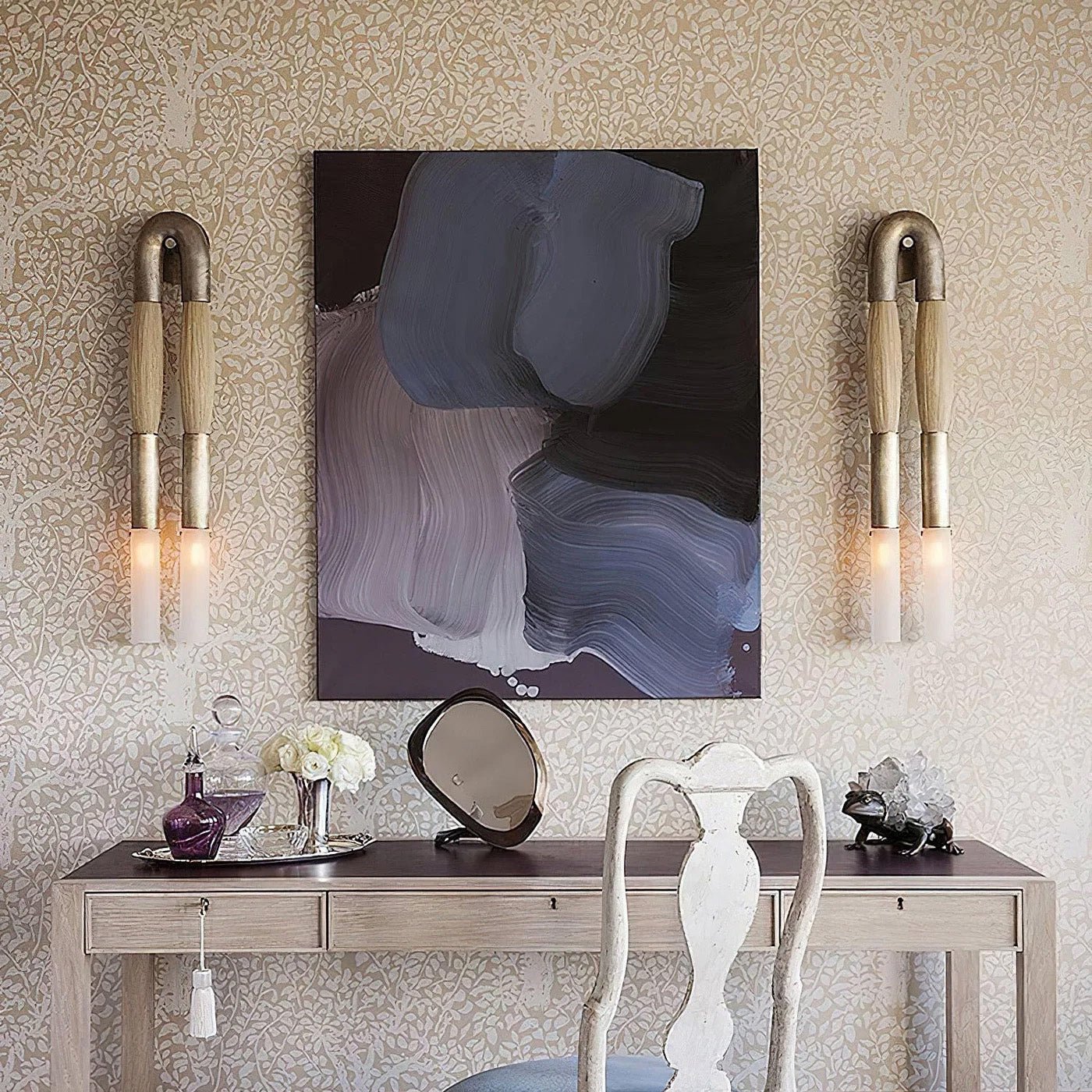 Double Head Antonia Horsehair Sconce - GILDLAMPS
