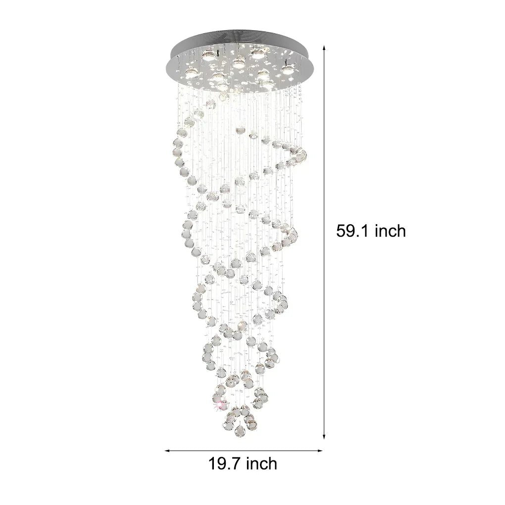 Double Spiral Three Step Dimming LED Modern Staircase Chandelier - GILDLAMPS