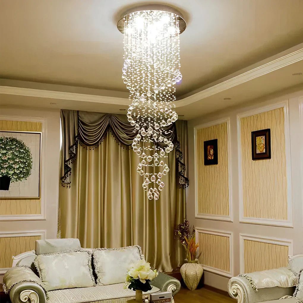 Double Spiral Three Step Dimming LED Modern Staircase Chandelier - GILDLAMPS