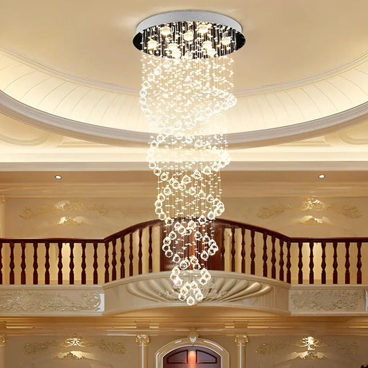 Double Spiral Three Step Dimming LED Modern Staircase Chandelier - GILDLAMPS