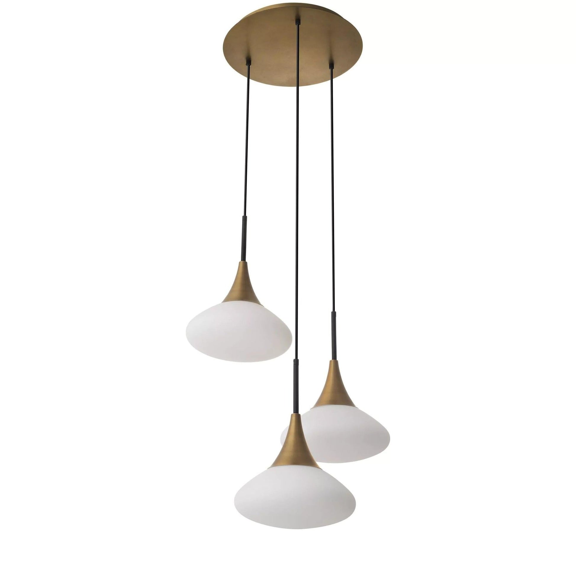 Duco S Modern Brass Chandelier - [Antique Brass Finish | White Glass | Black Finish | Alabaster] - GILDLAMPS