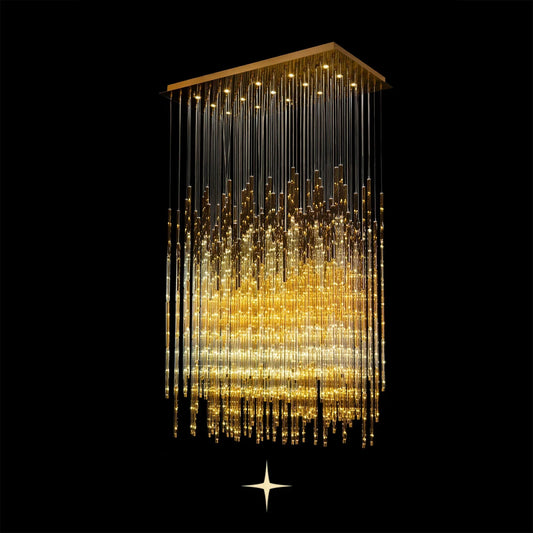 Echo Layered Rectangular Chandelier - GILDLAMPS