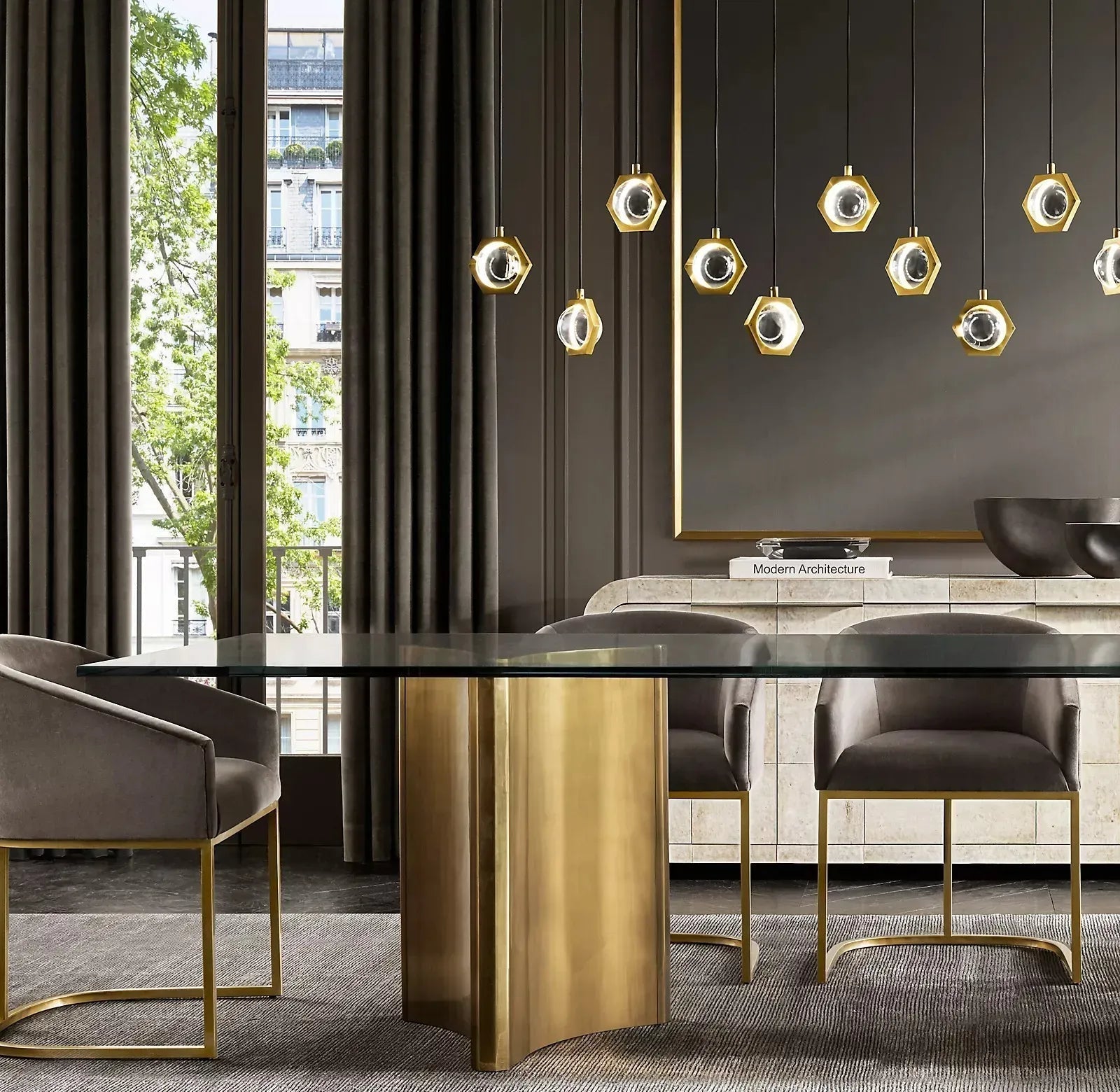 Eclatant Modern Crystal Rectangular Linear Chandelier 54" - GILDLAMPS