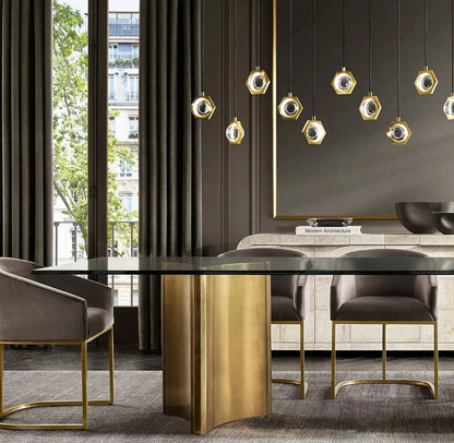 Eclatant Modern Crystal Rectangular Linear Chandelier 54" - GILDLAMPS