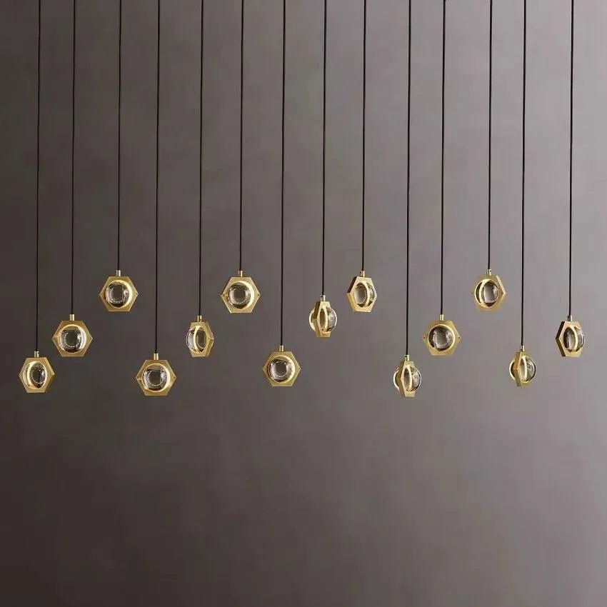 Eclatant Modern Crystal Rectangular Linear Chandelier 54" - GILDLAMPS