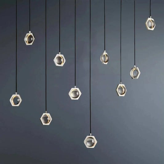 Eclatant Modern Crystal Rectangular Linear Chandelier 54" - GILDLAMPS
