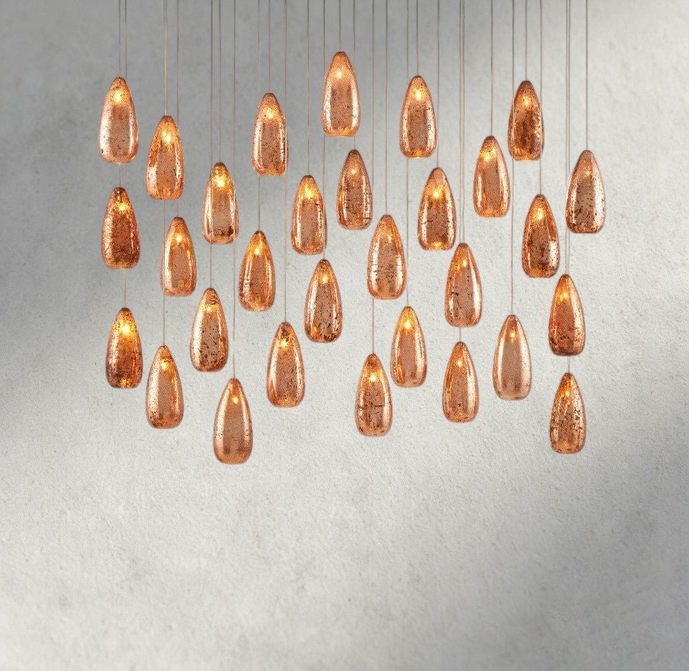 Edda Linear Glass Chandelier 48", 54" - GILDLAMPS