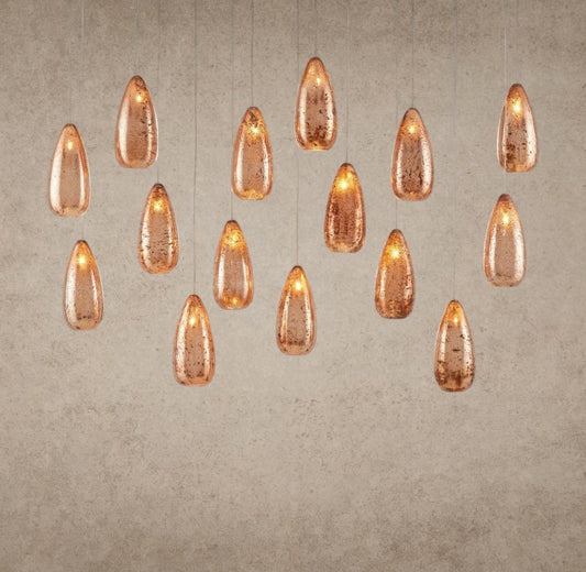 Edda Linear Glass Chandelier 48 inch, 54 inch - GILDLAMPS