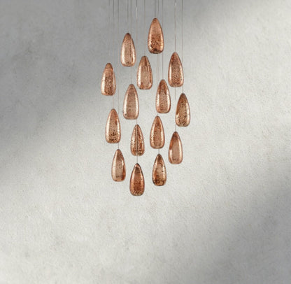 Edda Round Glass Chandelier 23", 35" - GILDLAMPS