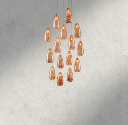 Edda Round Glass Chandelier 23", 35" - GILDLAMPS
