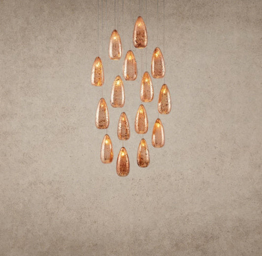 Edda Round Glass Chandelier 23 inch, 35 inch - GILDLAMPS