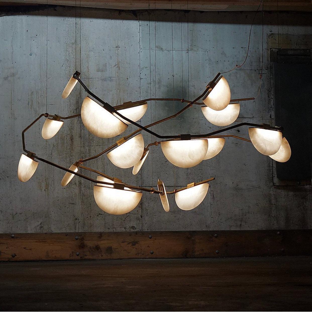 Elliot Alabaster Chandelier, Artistic Modern Chandelier for Bar Area - GILDLAMPS