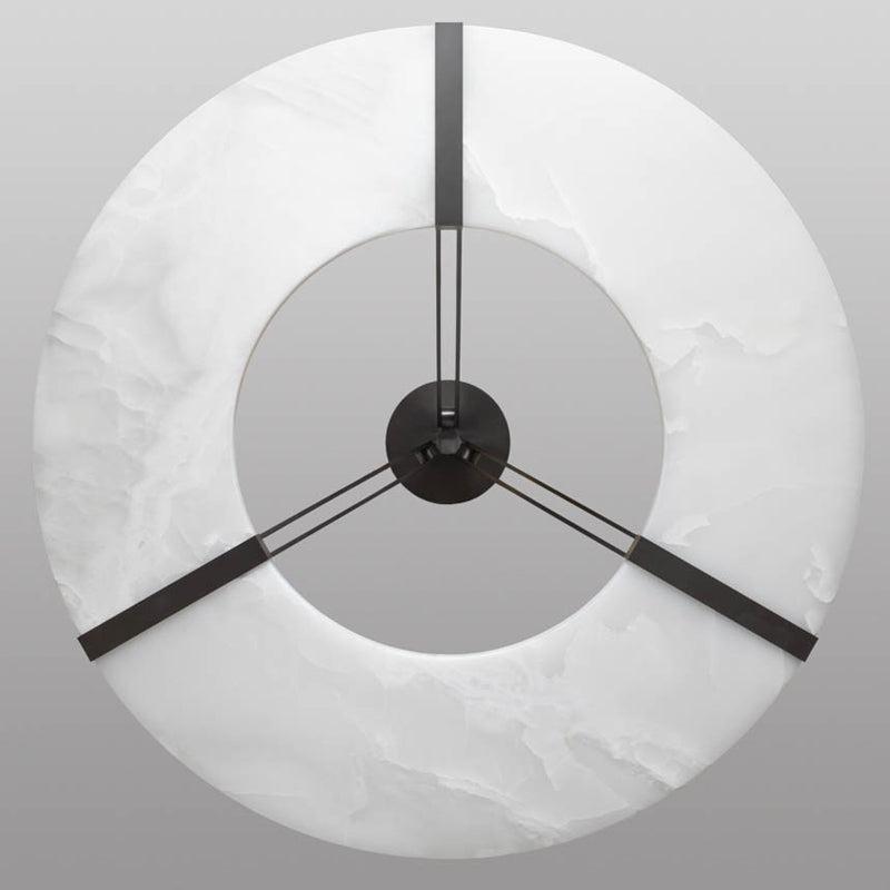 Elliot's Grace: Round Alabaster Plate Chandelier, Exquisite Illumination - GILDLAMPS
