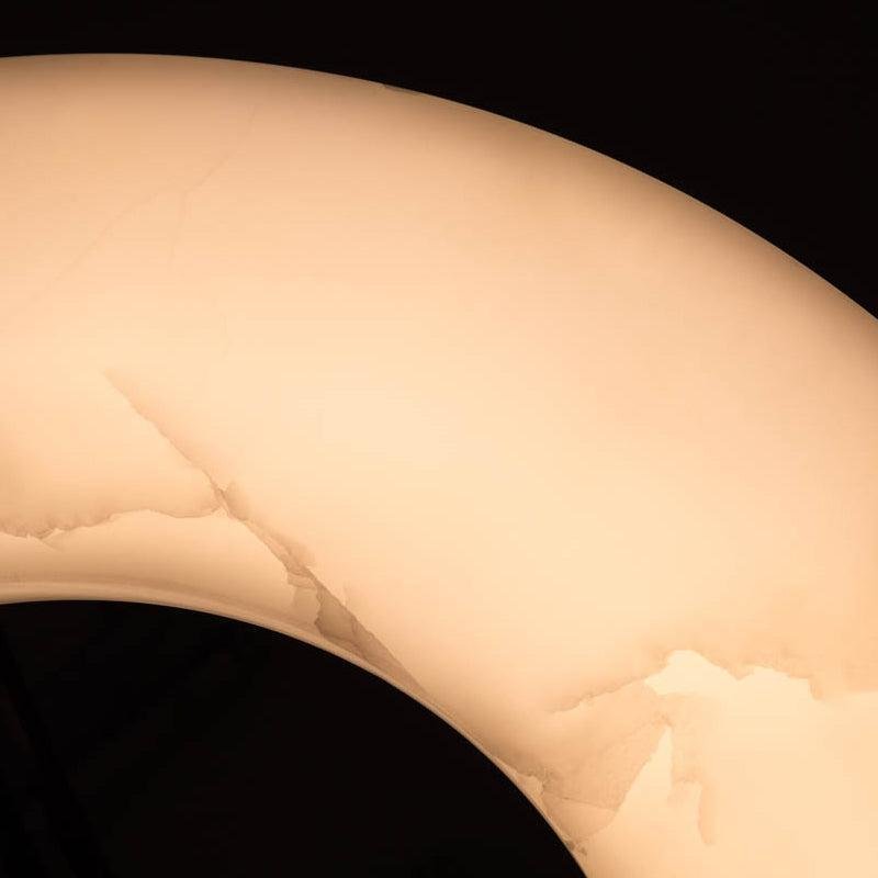 Elliot's Grace: Round Alabaster Plate Chandelier, Exquisite Illumination - GILDLAMPS