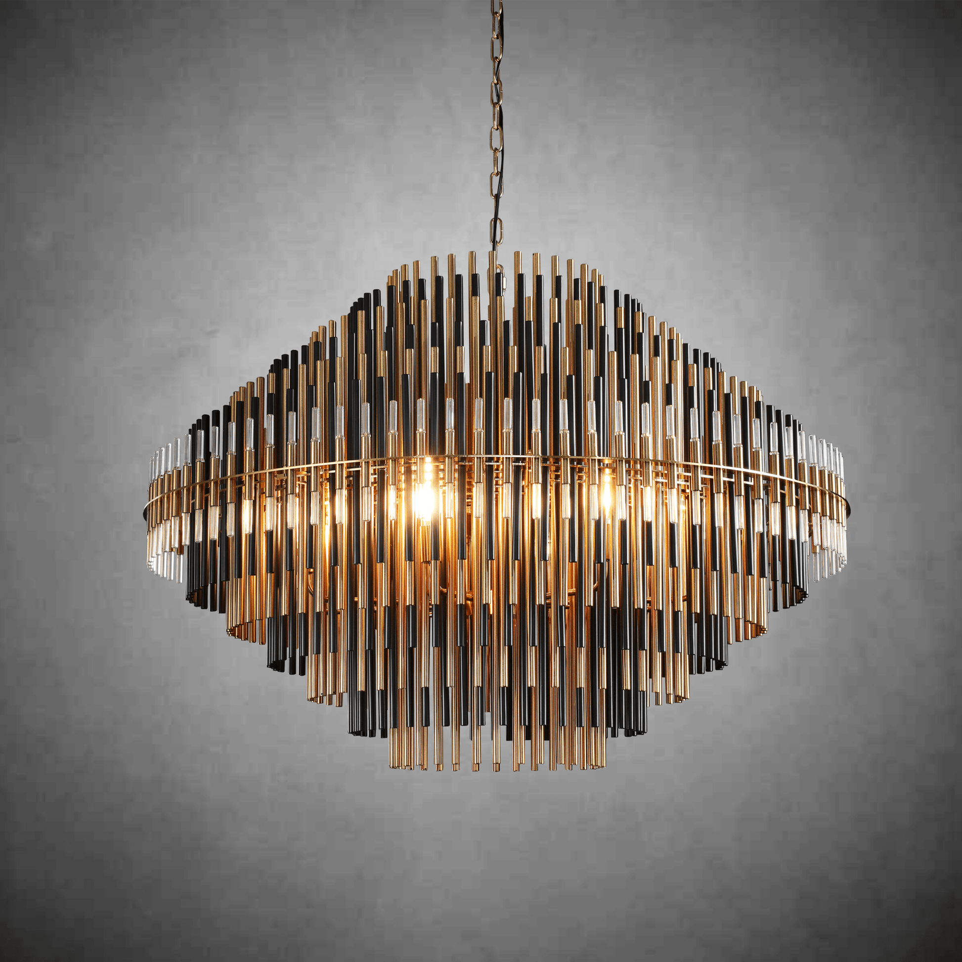 Emila Burnished Brass Chandelier 24''32''42'' - GILDLAMPS