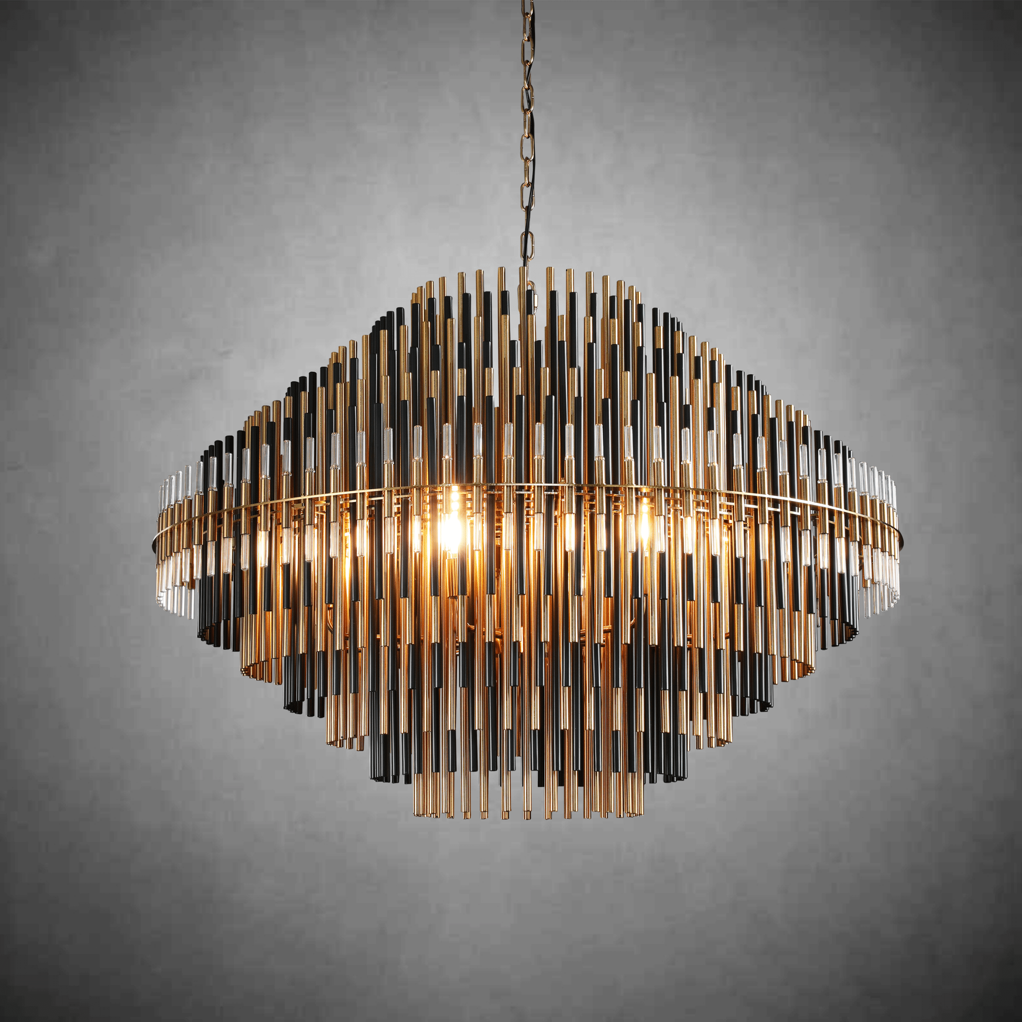 Emila Burnished Brass Chandelier 24''32''42'' - GILDLAMPS
