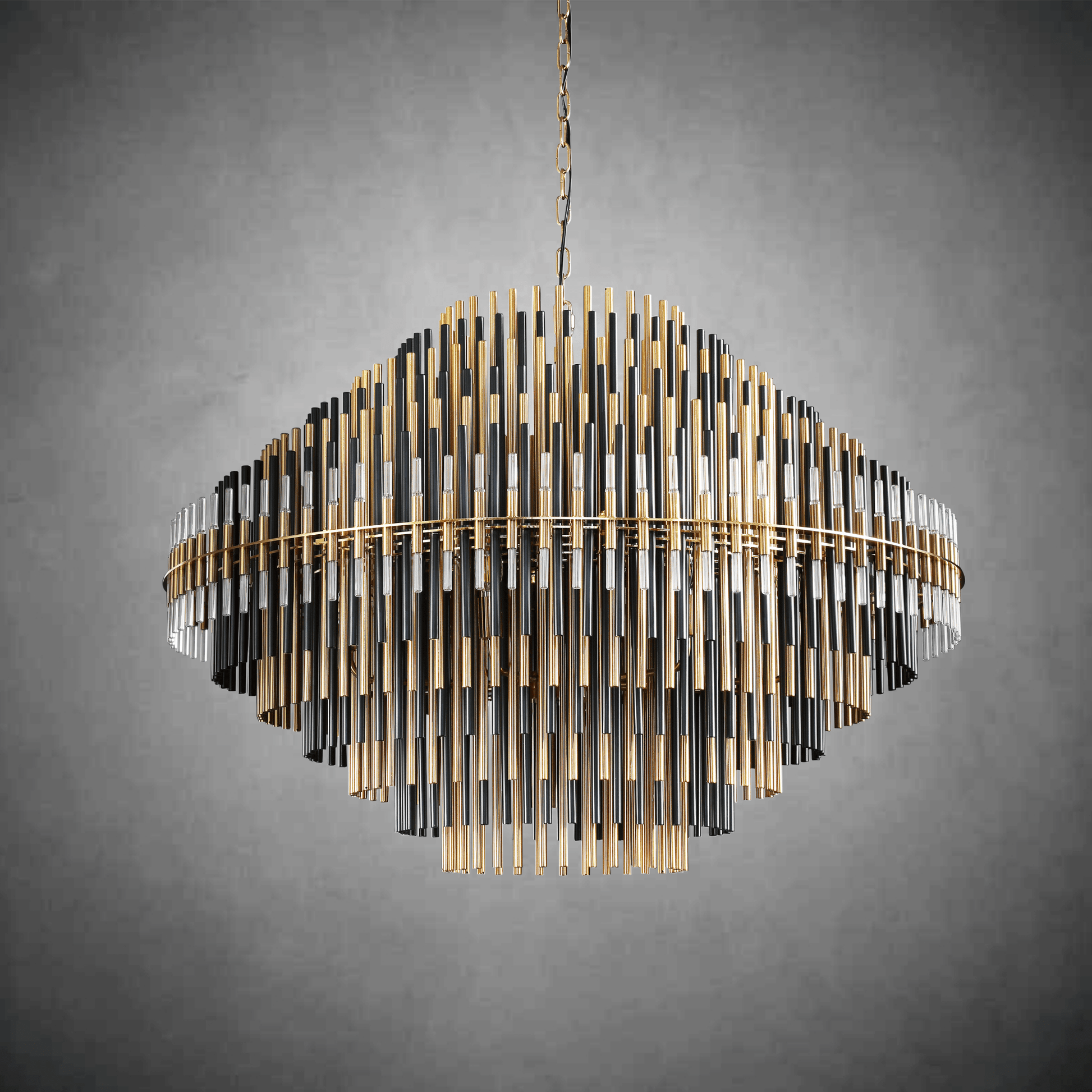 Emila Burnished Brass Chandelier 24''32''42'' - GILDLAMPS