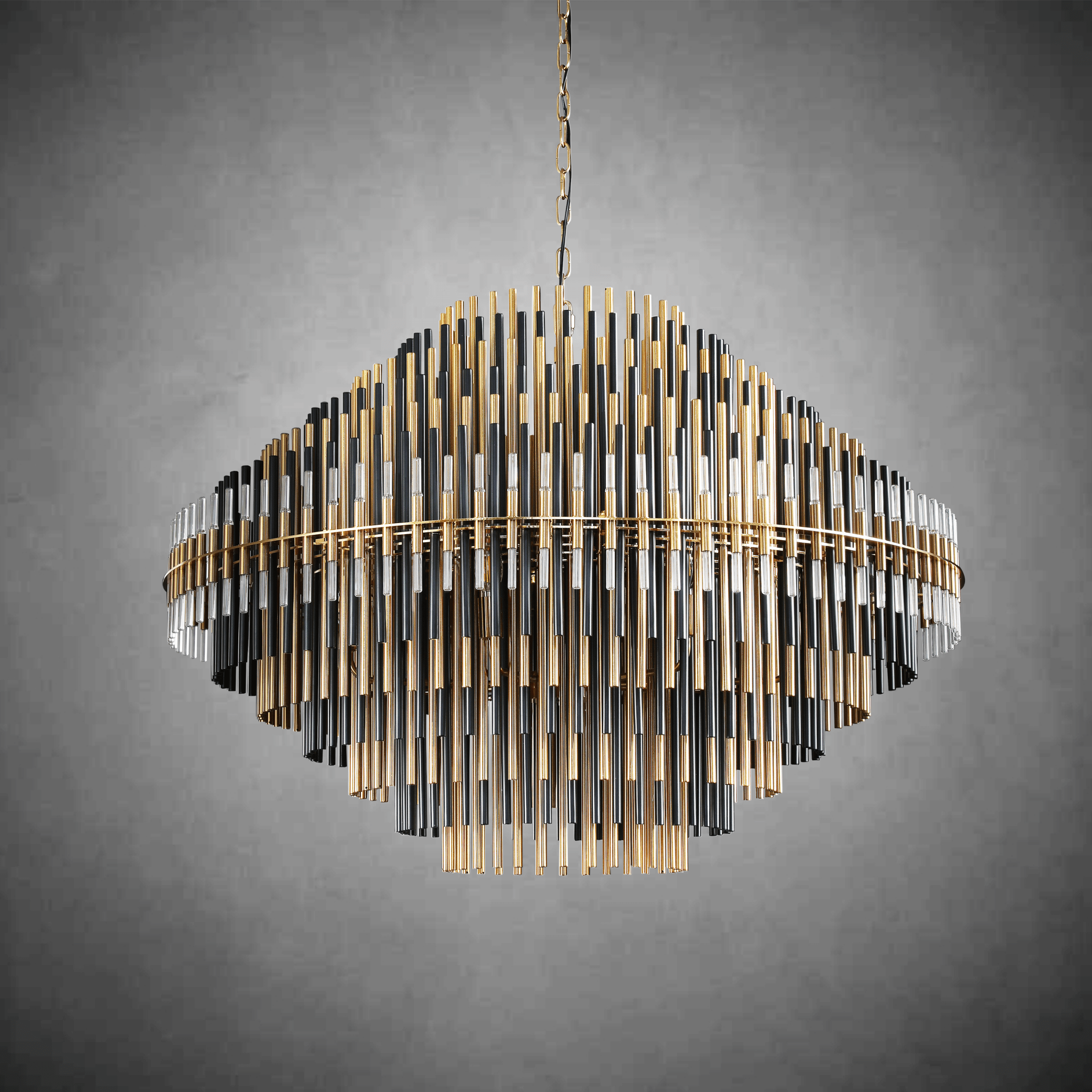 Emila Burnished Brass Chandelier 24''32''42'' - GILDLAMPS