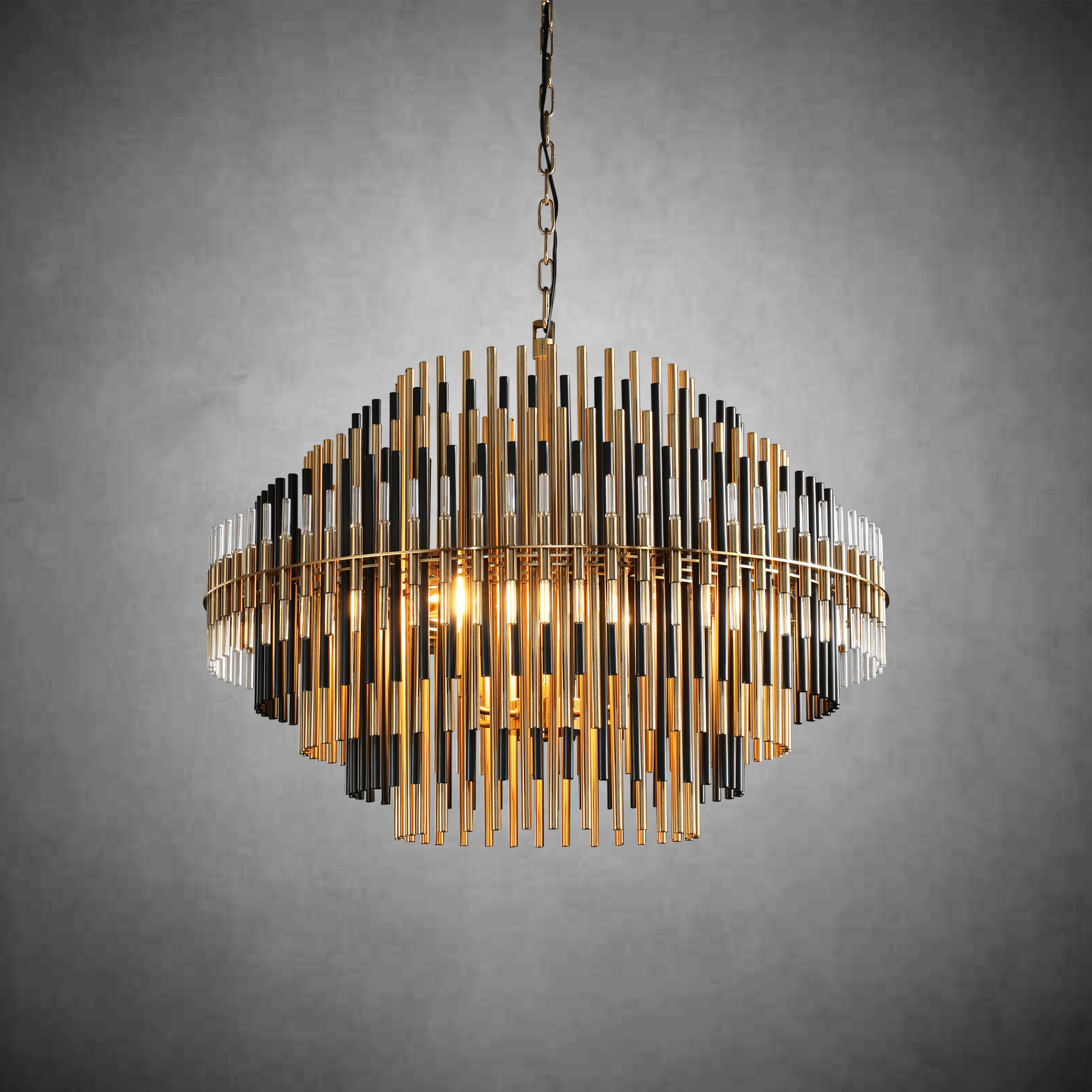 Emila Burnished Brass Chandelier 24''32''42'' - GILDLAMPS