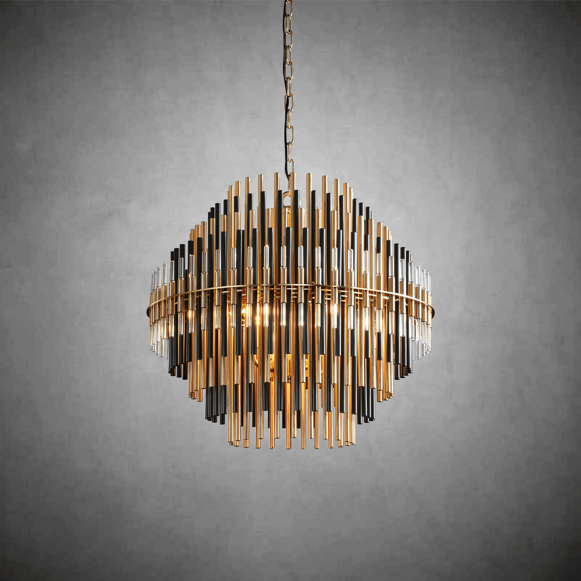 Emila Burnished Brass Chandelier 24''32''42'' - GILDLAMPS