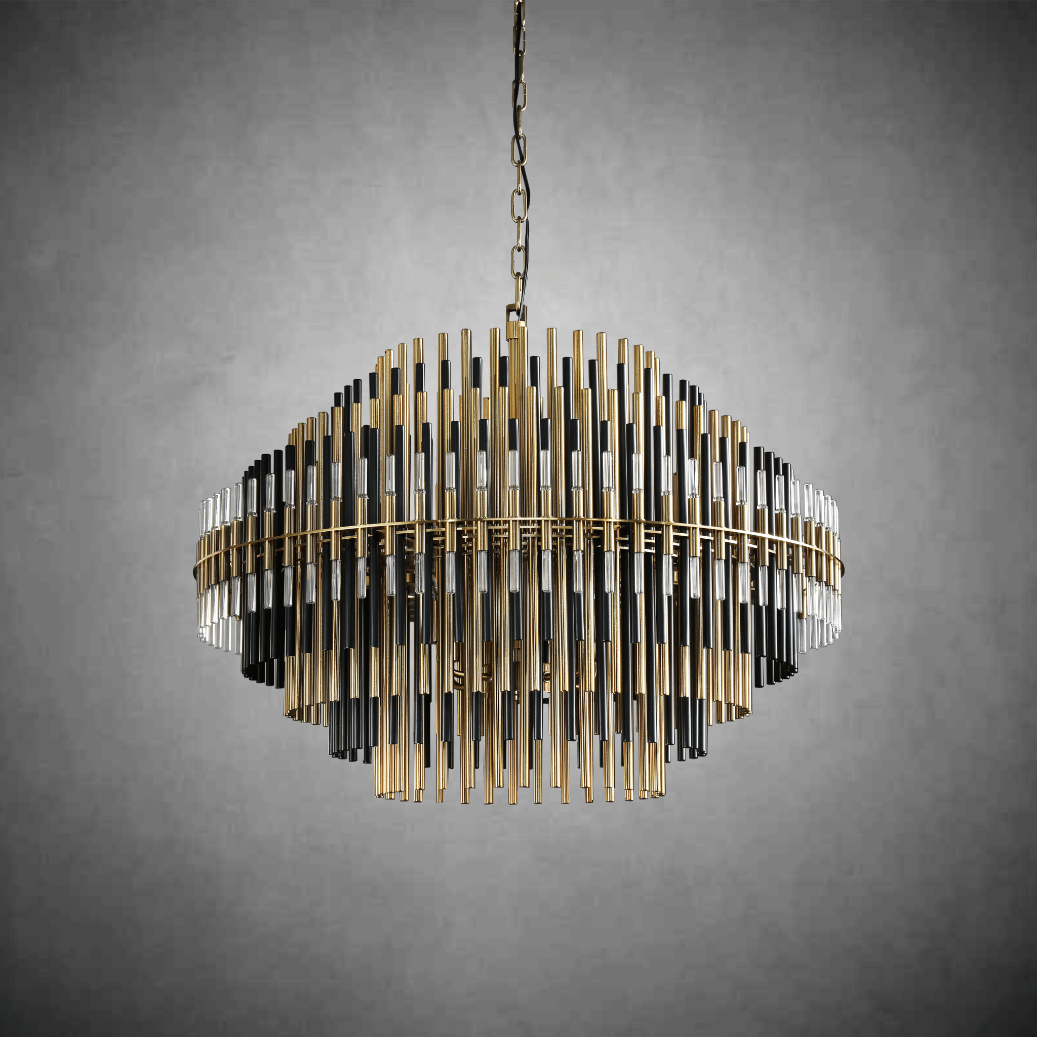 Emila Burnished Brass Chandelier 24''32''42'' - GILDLAMPS