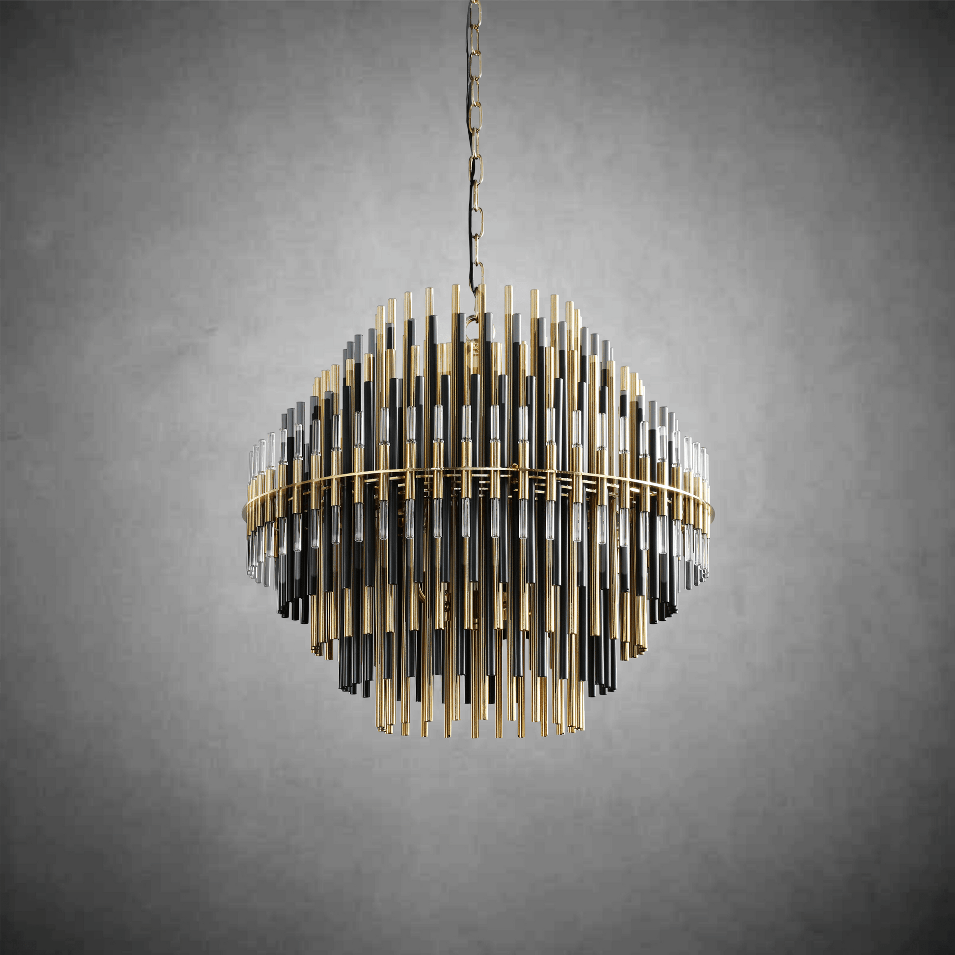 Emila Burnished Brass Chandelier 24''32''42'' - GILDLAMPS