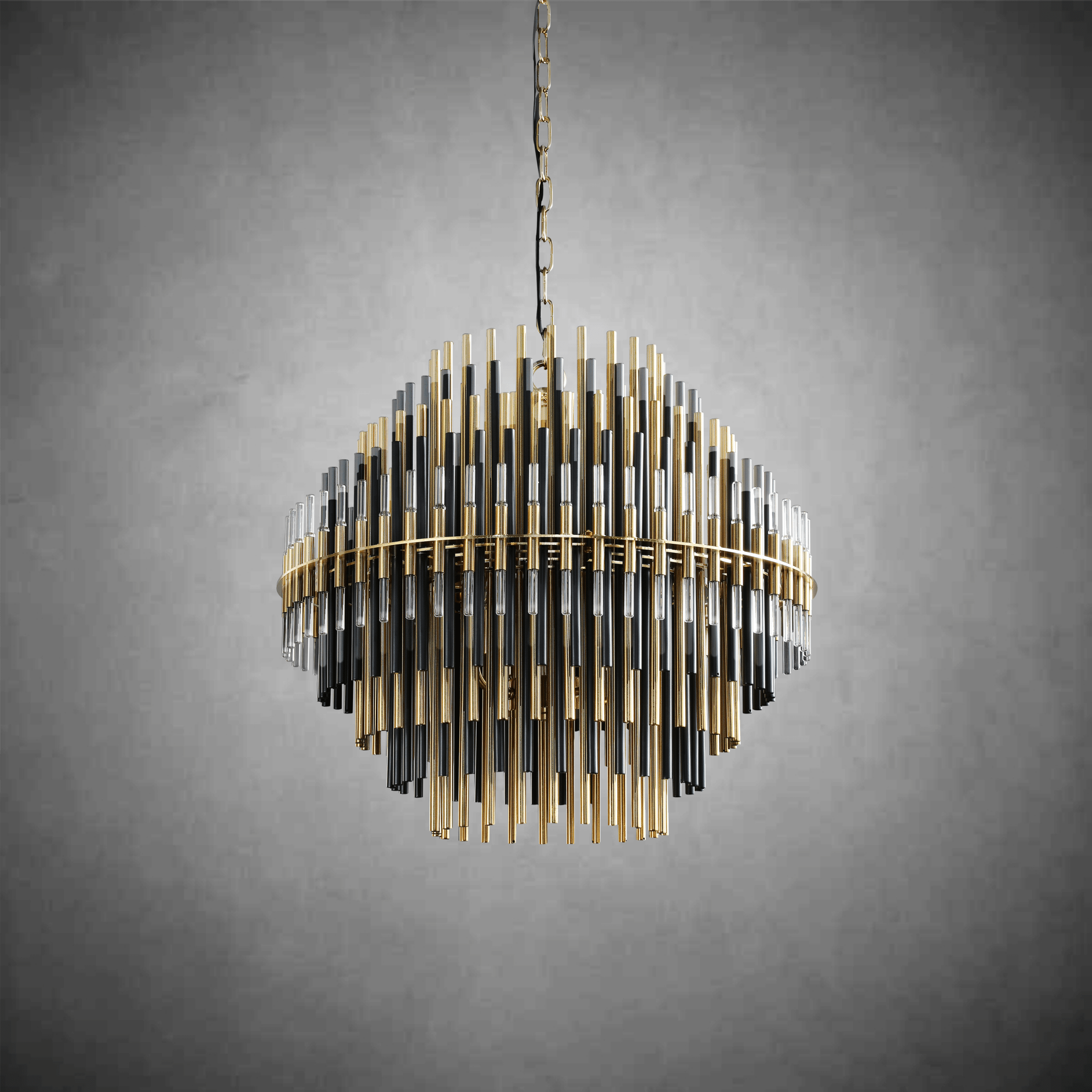 Emila Burnished Brass Chandelier 24''32''42'' - GILDLAMPS