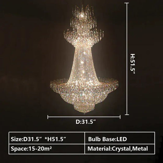 Empire Extra Large French Classic Multi - tiered Crystal Chandelier - GILDLAMPS