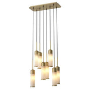 EOS Modern Brass Chandelier - [Antique Brass Finish | Alabaster] - GILDLAMPS