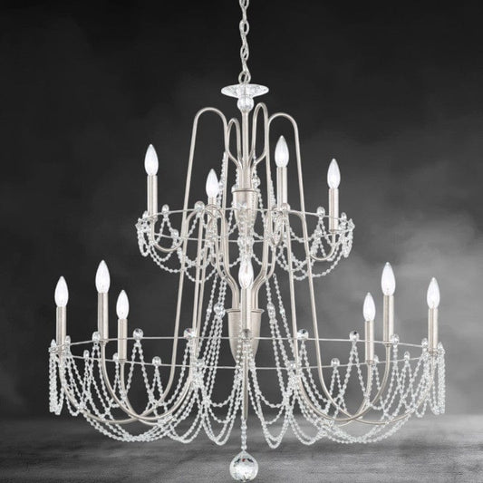 Esmeralda 2-Tier Crystal Chandelier 37 inch