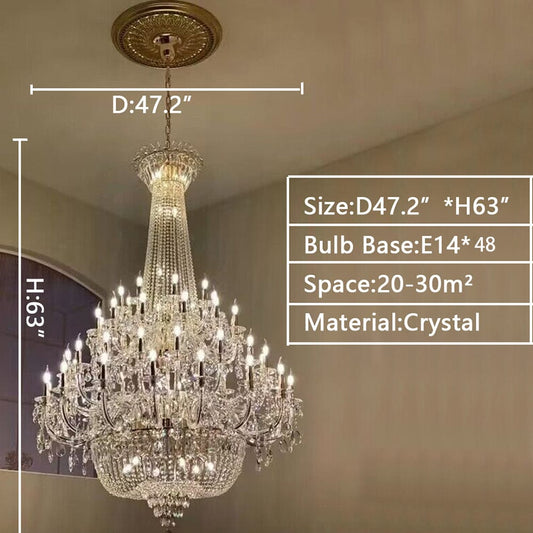 Extra Large European - style Multi - layers Candle Luxury Crystal Chandelier Gold Art Foyer/Staircase Decorative Light Fixture - GILDLAMPS