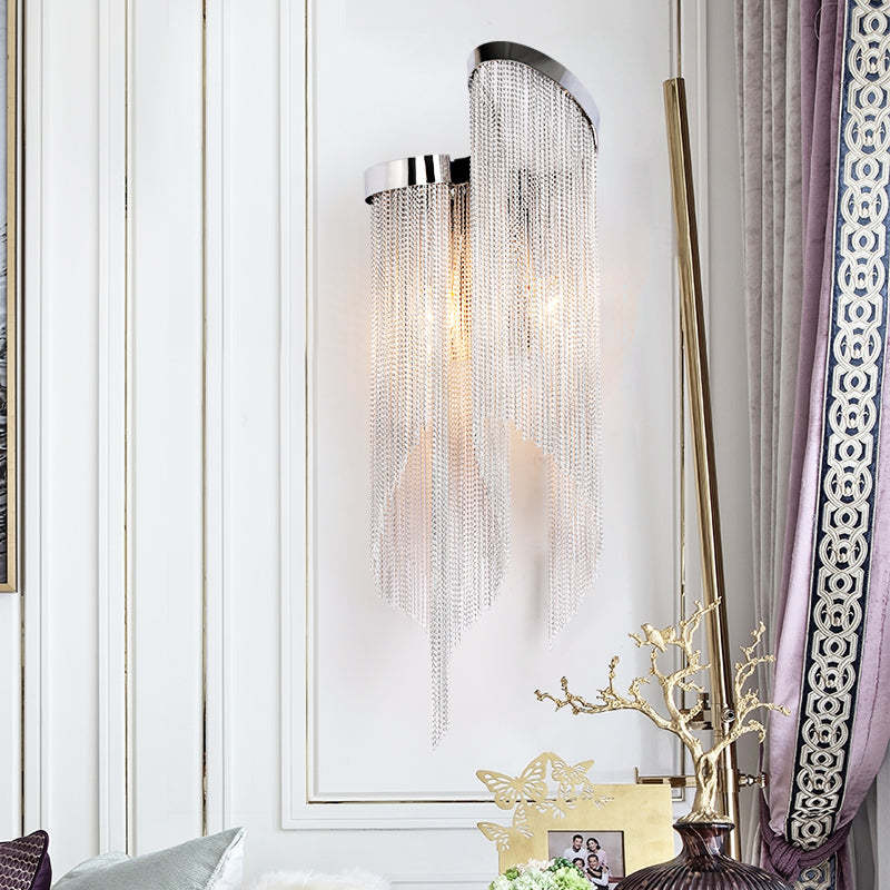Fiona Aluminum Chain Tassel Wall Sconce - GILDLAMPS